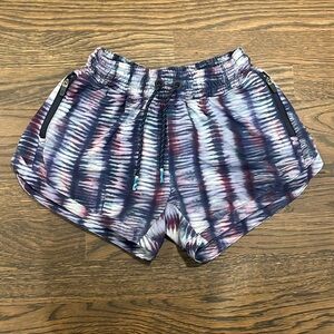 Athleta girl purple striped shorts